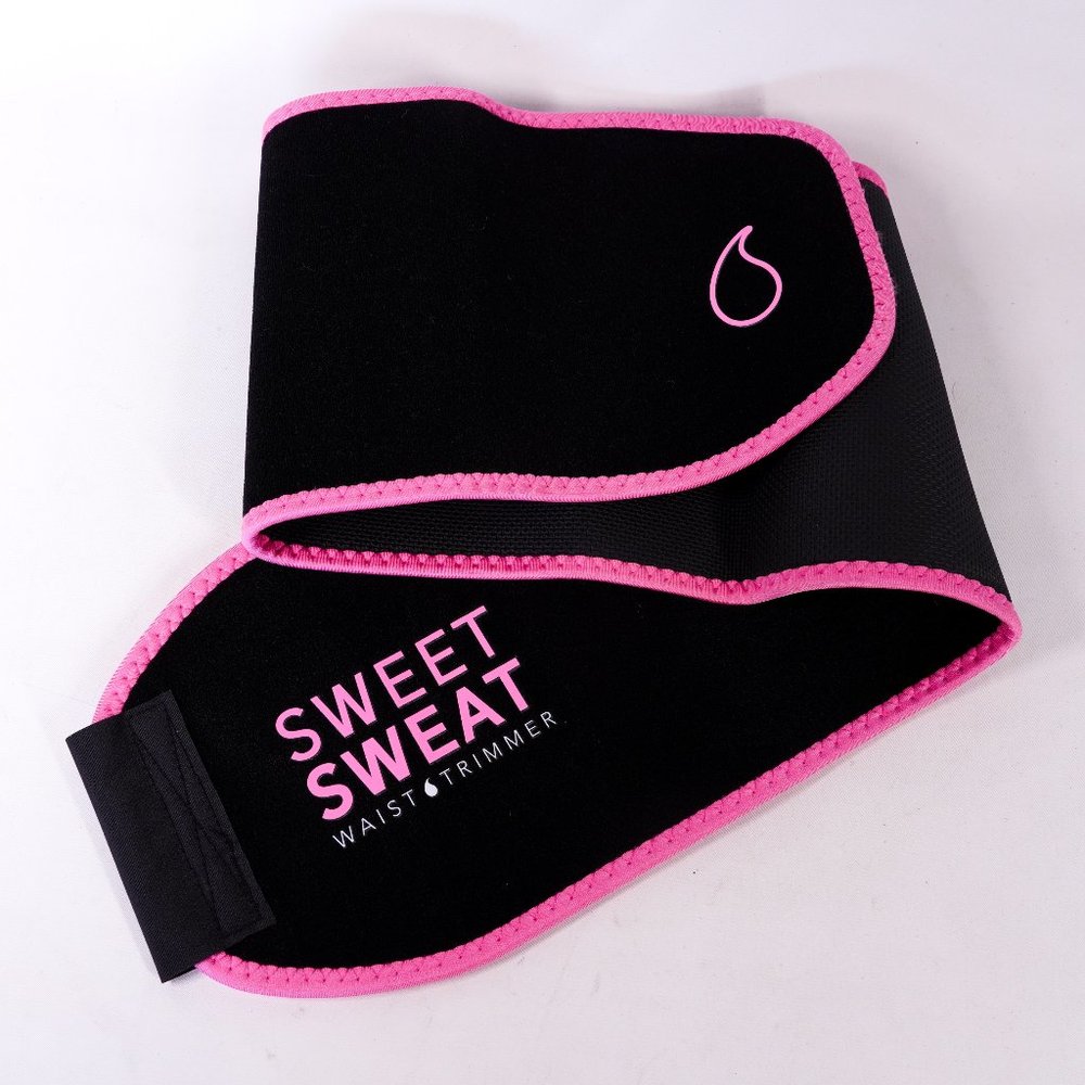 Sweet Sweat Waist Trimmer Trainer for Men/Women Black/Pink Size Medium